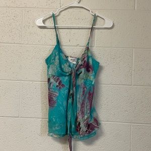 Ally B. Vintage Blue and Purple floral blouse